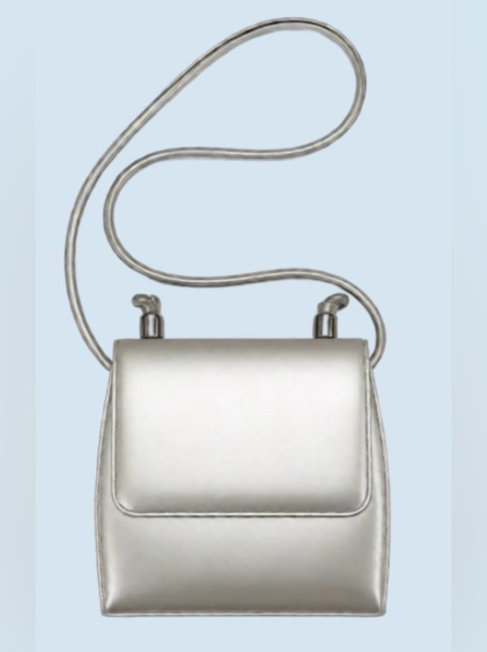 Elegant Stuart Weitzman Silver Prom evening Wedding Grey Bag with Long Strap